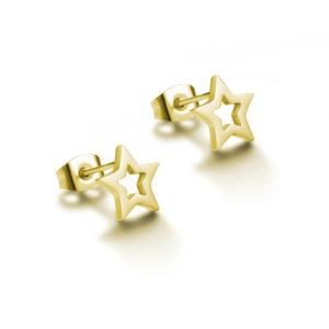 Orecchini stellina vuota dorata | Gioielli Nickel Safe